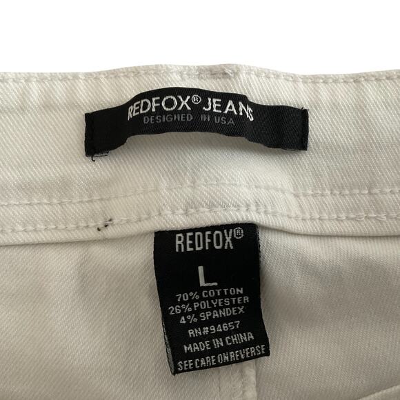 Redfox Jeans Womens Large White Lace Up Pants Skinny Grommet Stretch Shoestring - Picture 3 of 11